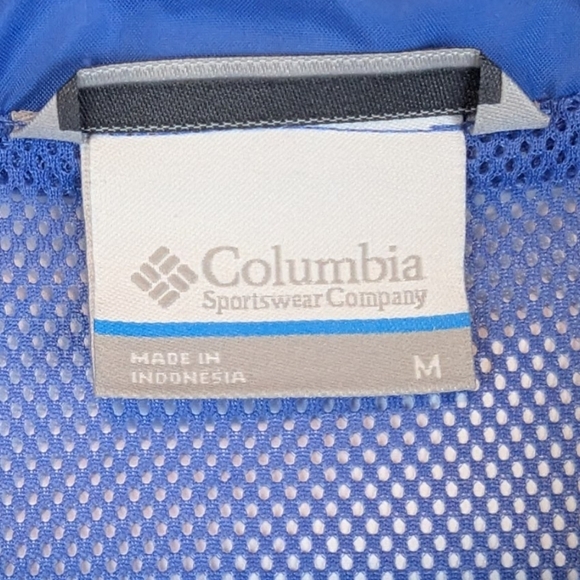 Columbia Windbreaker In Excellent Condition Size Medium Blue With Black Abstract - Picture 9 of 14